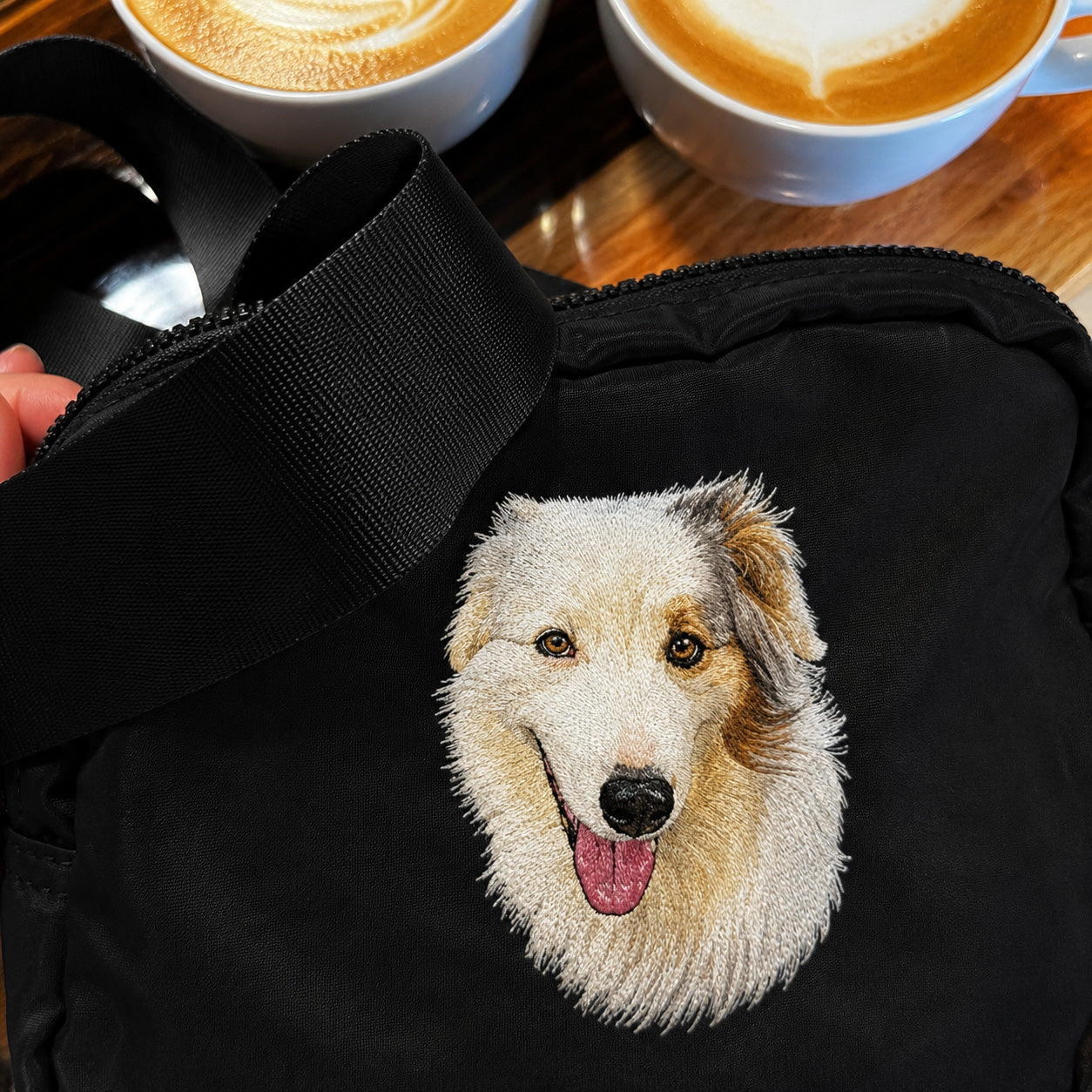 Custom Embroidered Pet Portrait Belt Bag🐾