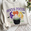 Hocus Pocus Witches Embroidered Sweatshirt – Halloween Witch Cauldron & Spooky Season Crewneck