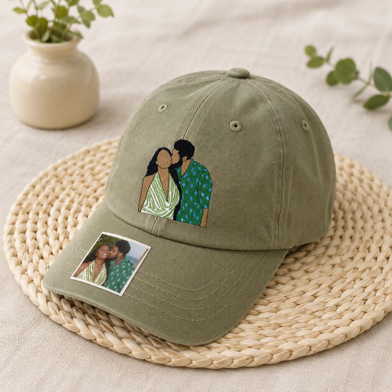 Romantic Couple Gift Personalized Couple Dad hat with Your Photo--Dad hatfor Boyfriend Girlfriend, Personalized Anniversary & Valentine’s Day Gift