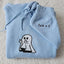 Ghost Middle Finger Embroidered Hoodies, Funny Matching Sweatshirt, Cute Embroidered Ghost Design, Halloween Shirt for Lovers