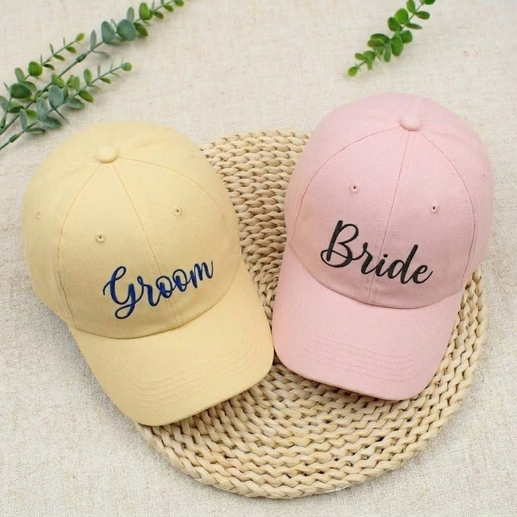Personalized Anniversary Hat for Wedding, Embroidered Gift for Bridesmaid Groomsman