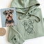 Custom Embroidered Hoodie Pet Line Drawing with Pet Portraits