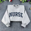 Embroidered NURSE Varsity Font Mock-Neck Sweatshirt | Nurse Mockneck Embroidery - Sweatshirt - Hoodie