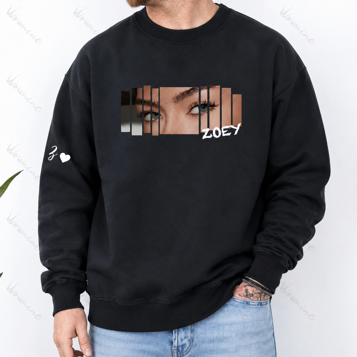 Personalized Eyes Photo T-Shirt, Custom Eyes Shirt with Name, Couple Gift, Boyfriend Girlfriend Anniversary Gift Tee/Sweatshirt/Hoodie
