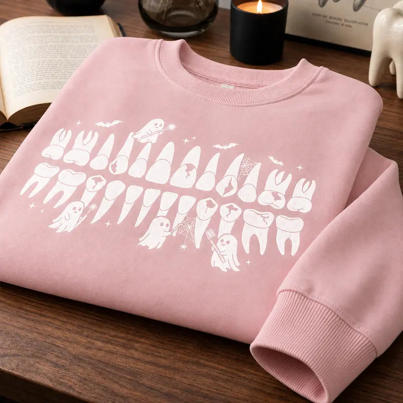 Halloween Dental Sweatshirt, Funny Dentist Crewneck, Dental Hygienist Gift, Tooth Lover Shirt
