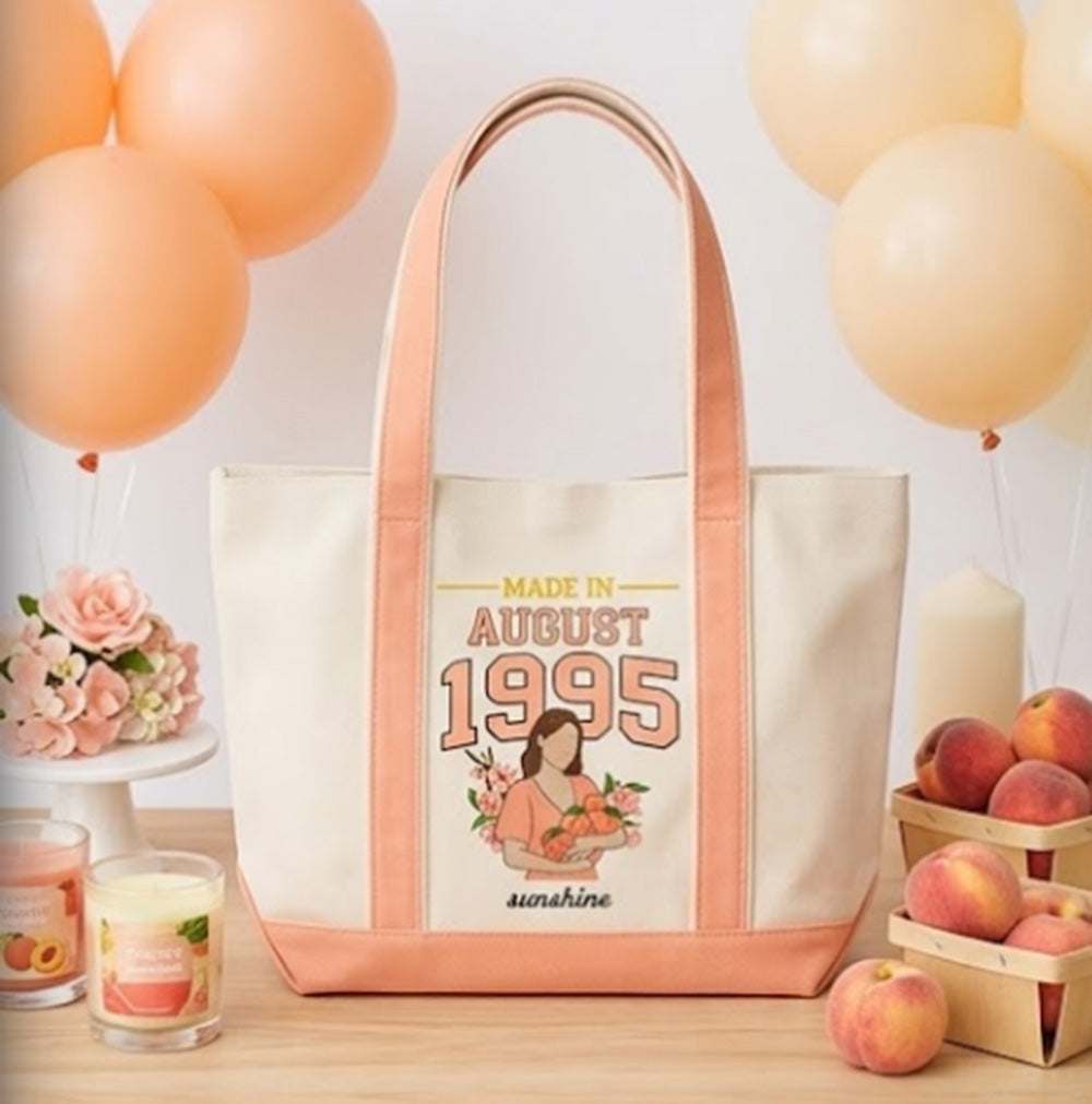 Custom 30th Birthday Gift Bag with Embroidered Portrait from Photo, Birthday Gifts for Her