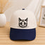 Personalized Cat Face Embroidered Two-Tone Baseball Cap with Name, Custom Cat Photo Hat, Cat Mom Gift, Cat Dad Gift