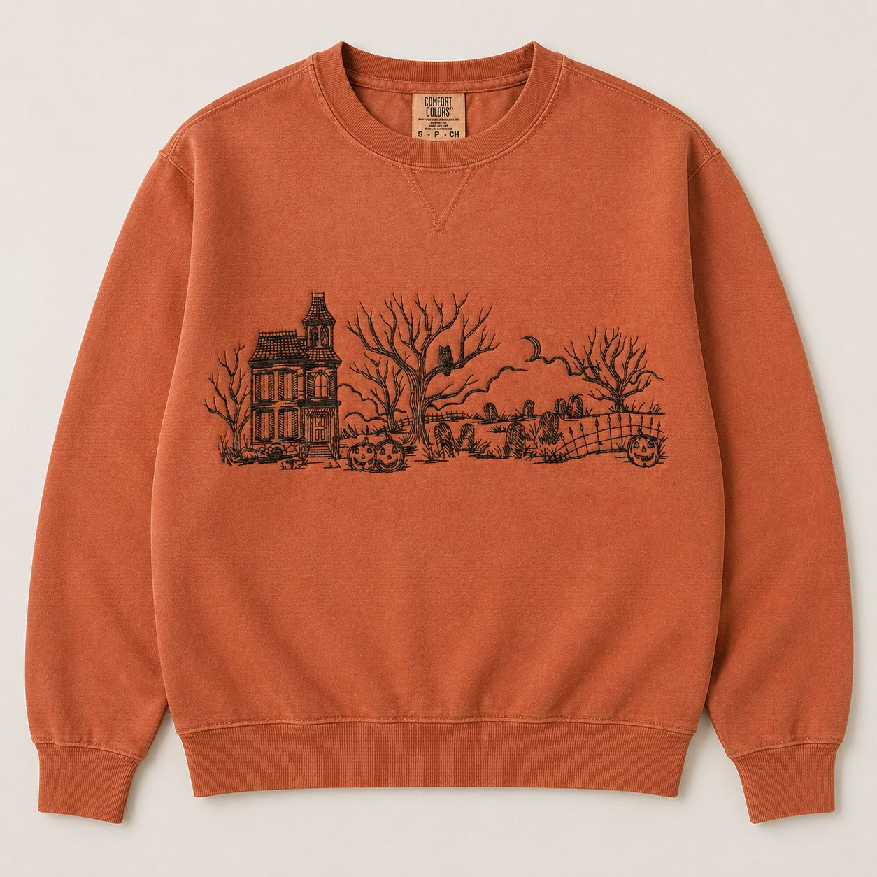 Vintage Haunted House Halloween Sweatshirt/T-Shirt/Hoodie – Spooky Season Fall Crewneck