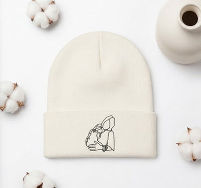 Custom Mom Beanie with Embroidered Portrait from Photo, Personalized Mother's Day Gifts