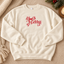 Merry Bow Embroidered Christmas Sweatshirt & Hoodie – Cute Holiday Crewneck Pullover, Coquette Christmas Style, Festive Gift for Women