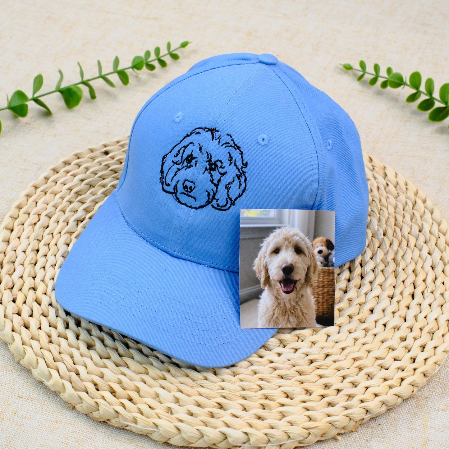 Custom Dog Portrait Embroidered Cap, Personalized Cat Photo Hat, Turn Your Pet Picture Into a Hat