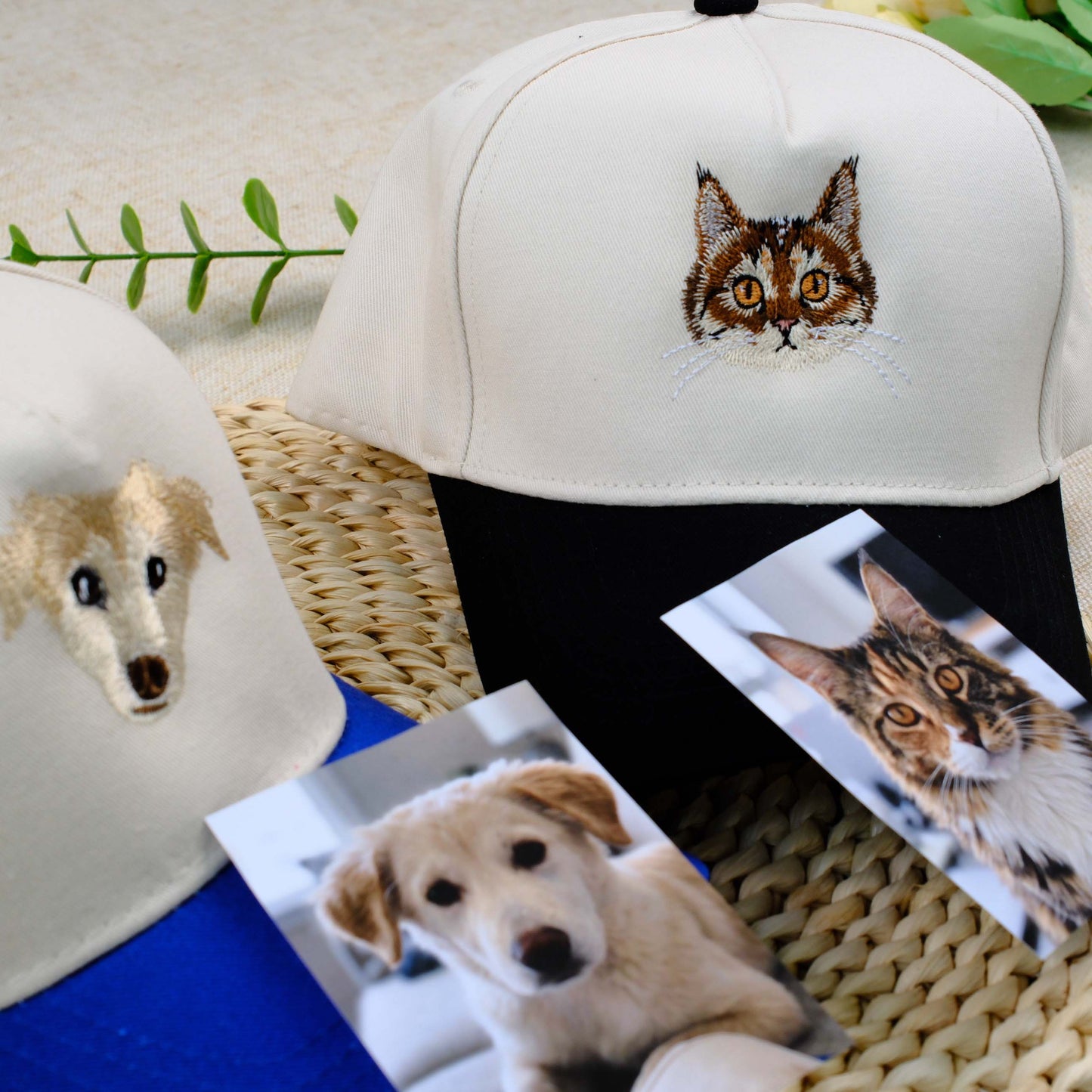 Custom Dog Portrait Embroidered Cap, Personalized Cat Photo Hat, Turn Your Pet Picture Into a Hat