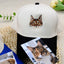 Personalized Cat Face Embroidered Two-Tone Baseball Cap with Name, Custom Cat Photo Hat, Cat Mom Gift, Cat Dad Gift