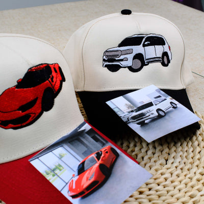 Personalized Custom Car Photo Embroidered Baseball Cap – Vehicle Portrait Dad Hat, Adjustable Gift for Car Lovers