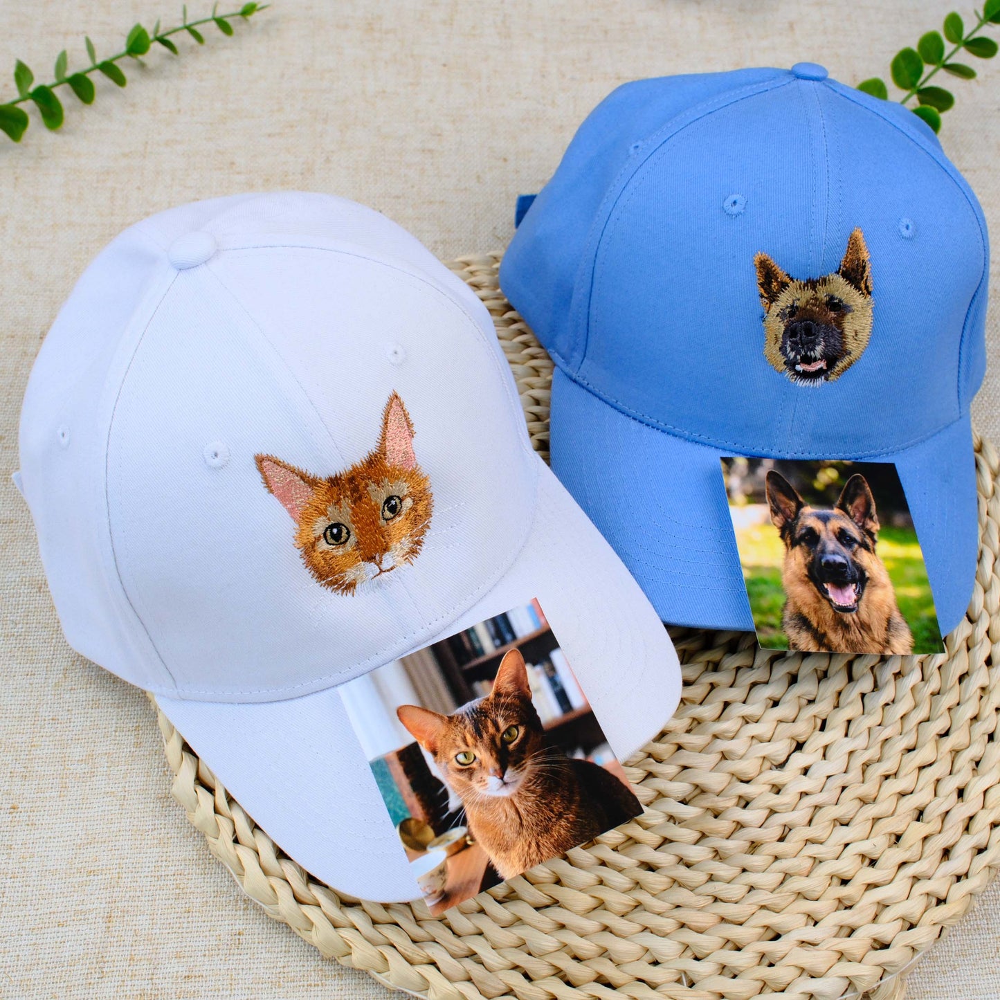 Custom Cat Photo Embroidered Dad Hat with Name, Personalized Cat Face Hat, Gift for Cat Moms, Cat Dads & Cat Lovers