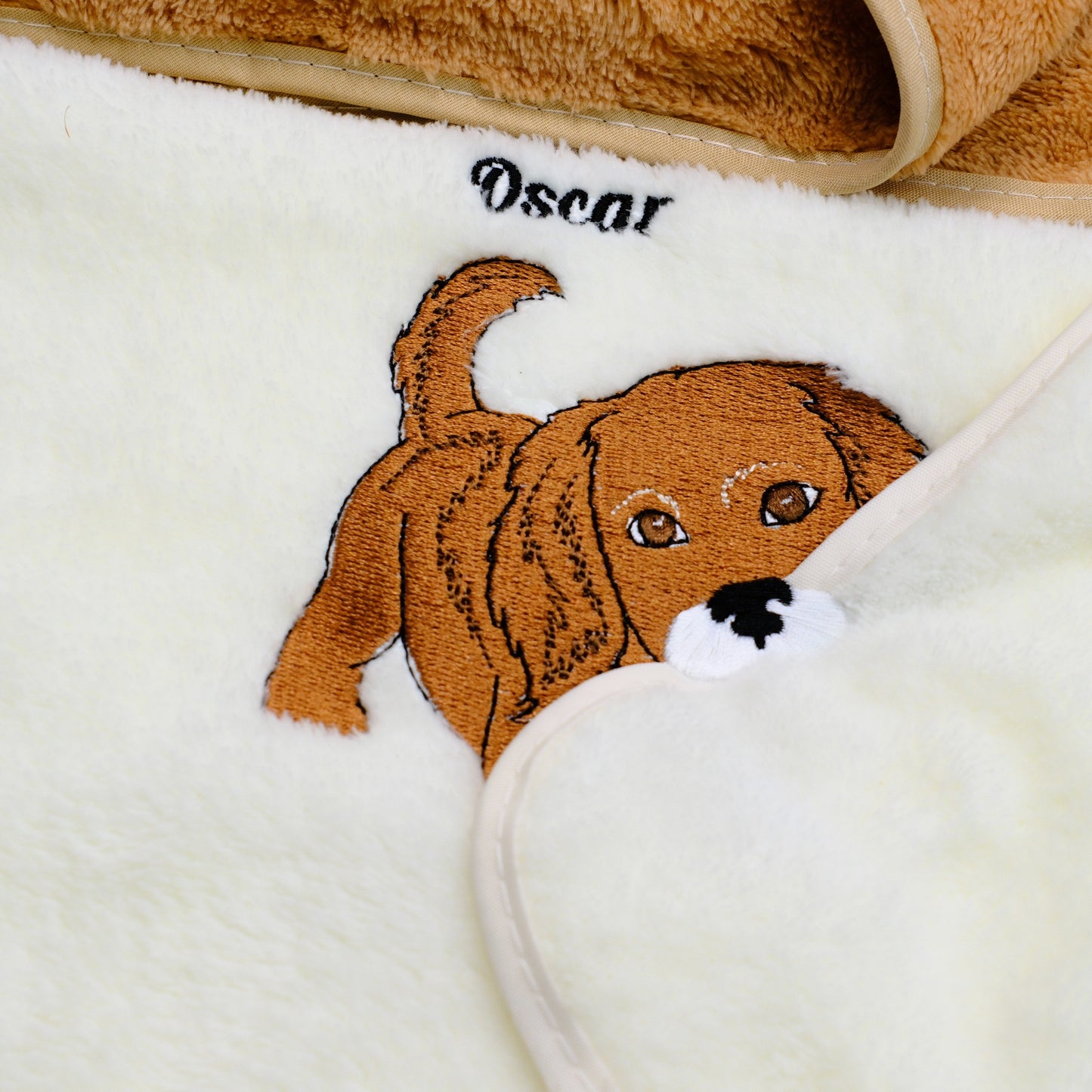 Personalized Pet Embroidered Coral Fleece Towel, Custom Dog Photo Bath Towel & Hand Towel, Soft Plush Pet Lover Gift