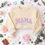 Custom Embroidered Glitter Vinyl MAMA Sweatshirt-Gift For Mom & Grandma