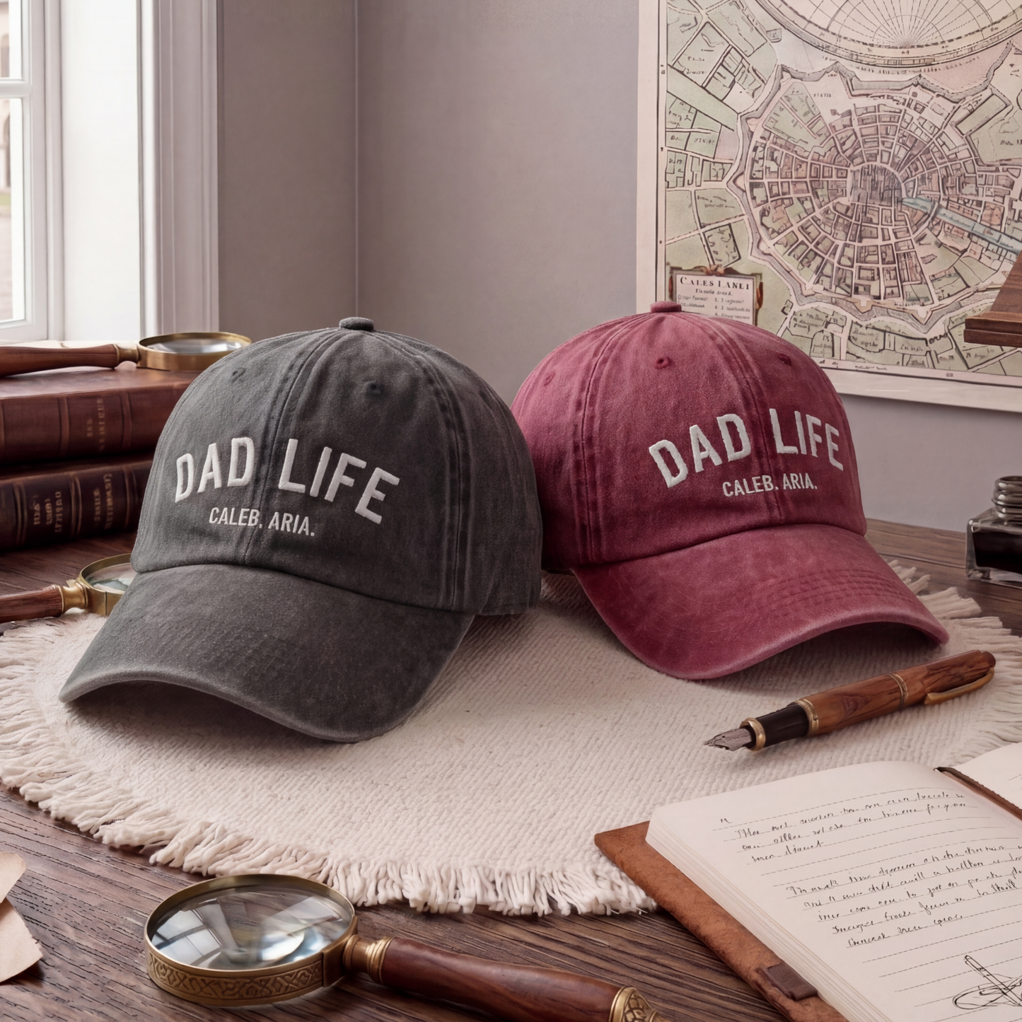 Custom Dad Life Hat with Kid Name, Personalized Embroidered Gift for Dad Father's Day