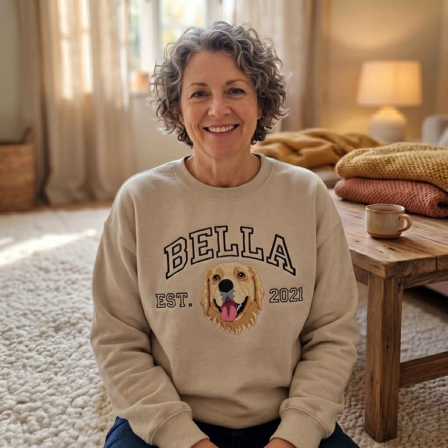 Embroidered Pet Portrait Organic Sweatshirt