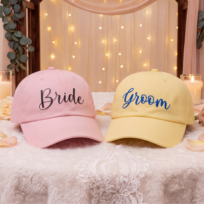 Personalized Anniversary Hat for Wedding, Embroidered Gift for Bridesmaid Groomsman