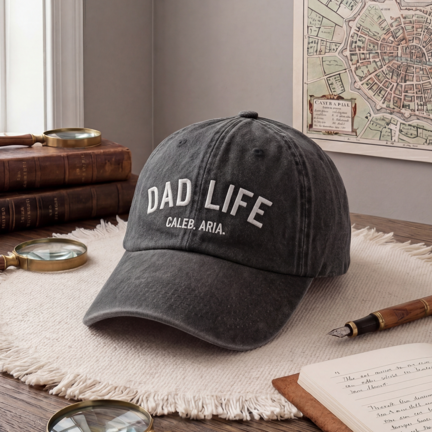 Custom Dad Life Hat with Kid Name, Personalized Embroidered Gift for Dad Father's Day