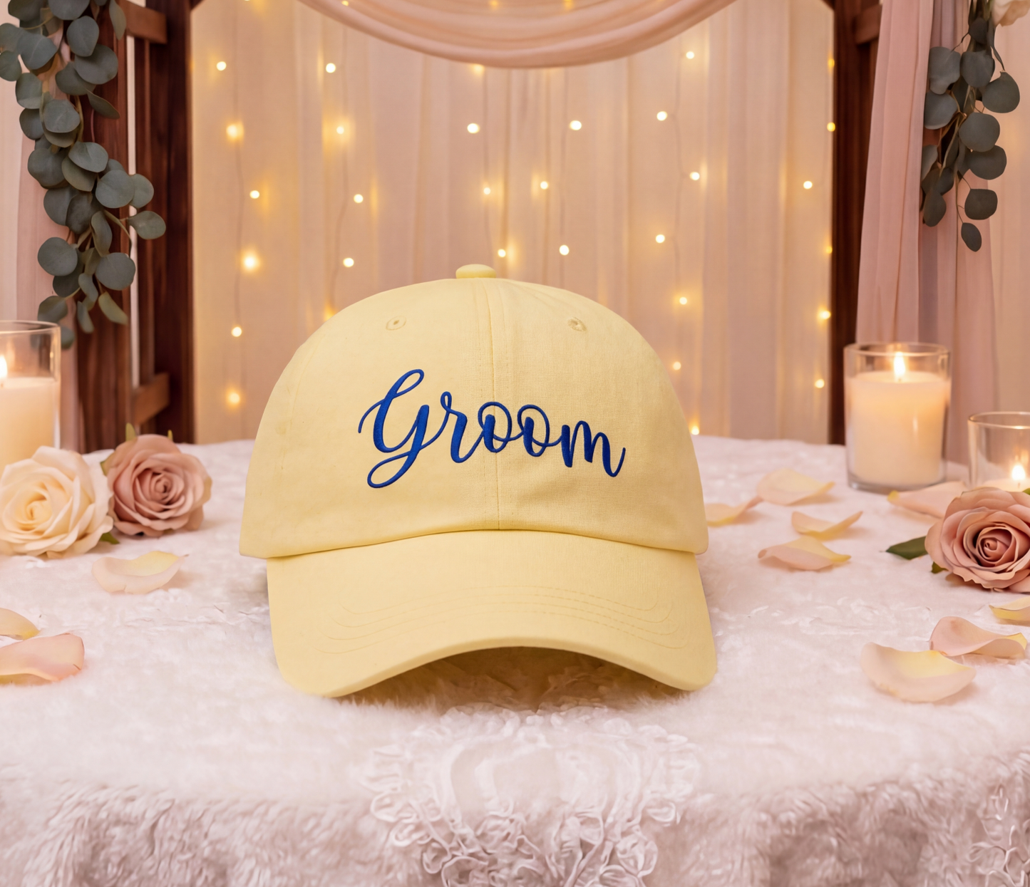 Personalized Anniversary Hat for Wedding, Embroidered Gift for Bridesmaid Groomsman