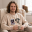 Custom Pet Facial Portrait Embroidered Outline Hoodie Sweatshirt