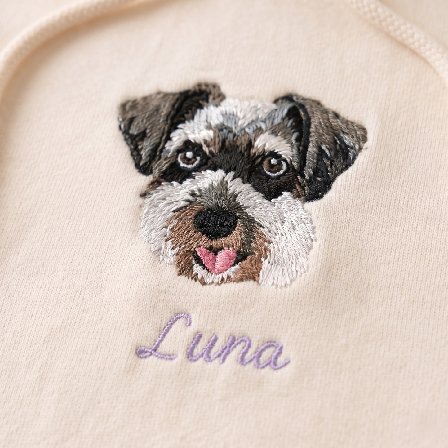 Embroidered Pet Portrait Organic Hoodie/Sweatshirt