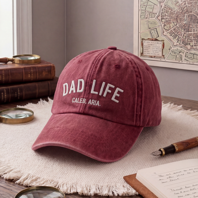Custom Dad Life Hat with Kid Name, Personalized Embroidered Gift for Dad Father's Day