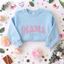 Custom Embroidered Glitter Vinyl MAMA Sweatshirt-Gift For Mom & Grandma