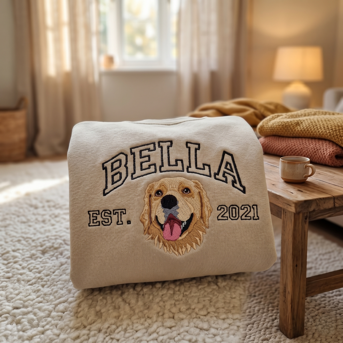 Embroidered Pet Portrait Organic Sweatshirt