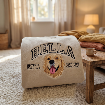 Embroidered Pet Portrait Organic Sweatshirt