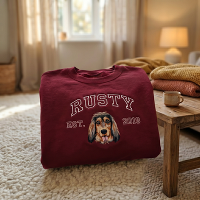 Embroidered Pet Portrait Organic Sweatshirt