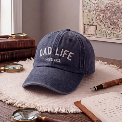 Custom Dad Life Hat with Kid Name, Personalized Embroidered Gift for Dad Father's Day
