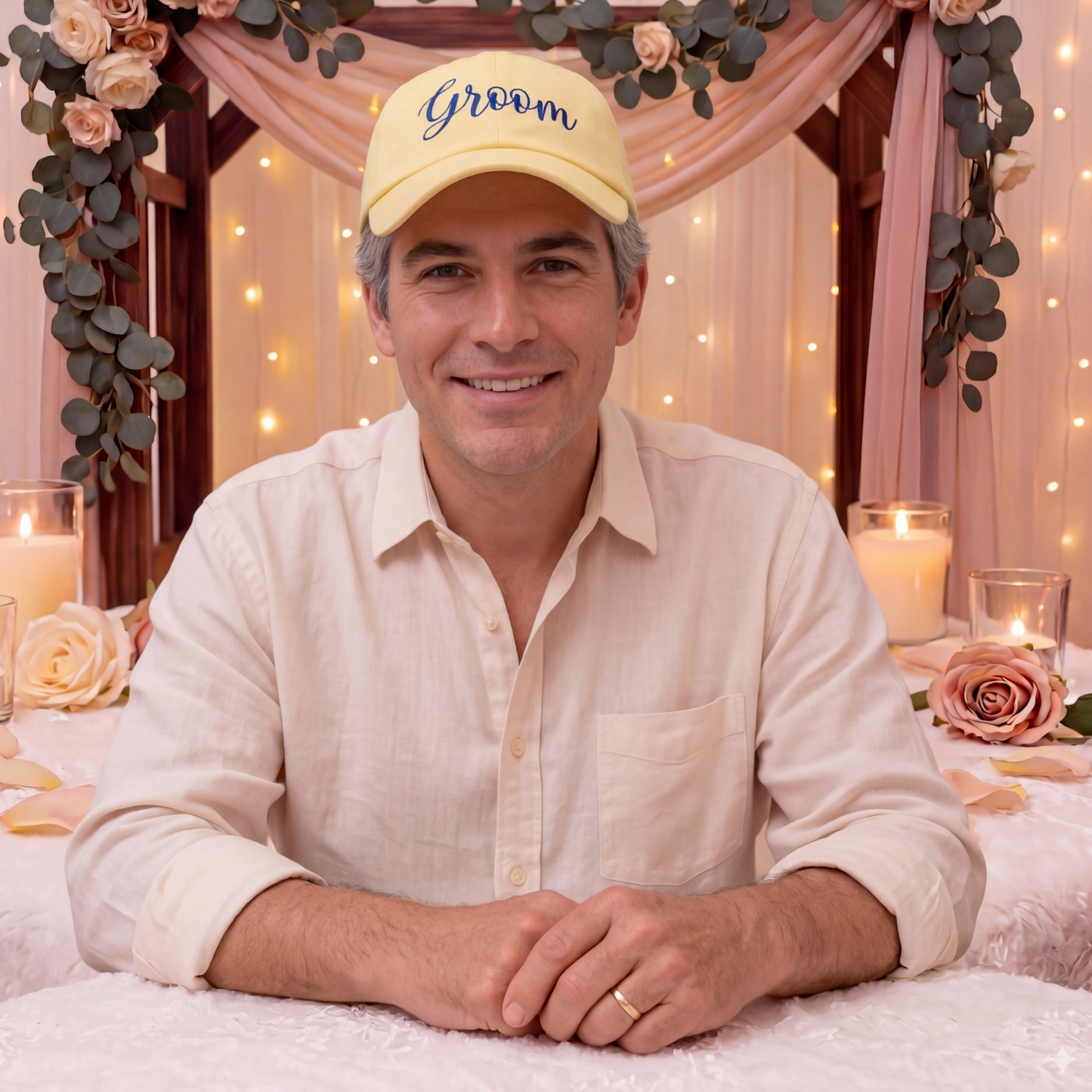 Personalized Anniversary Hat for Wedding, Embroidered Gift for Bridesmaid Groomsman