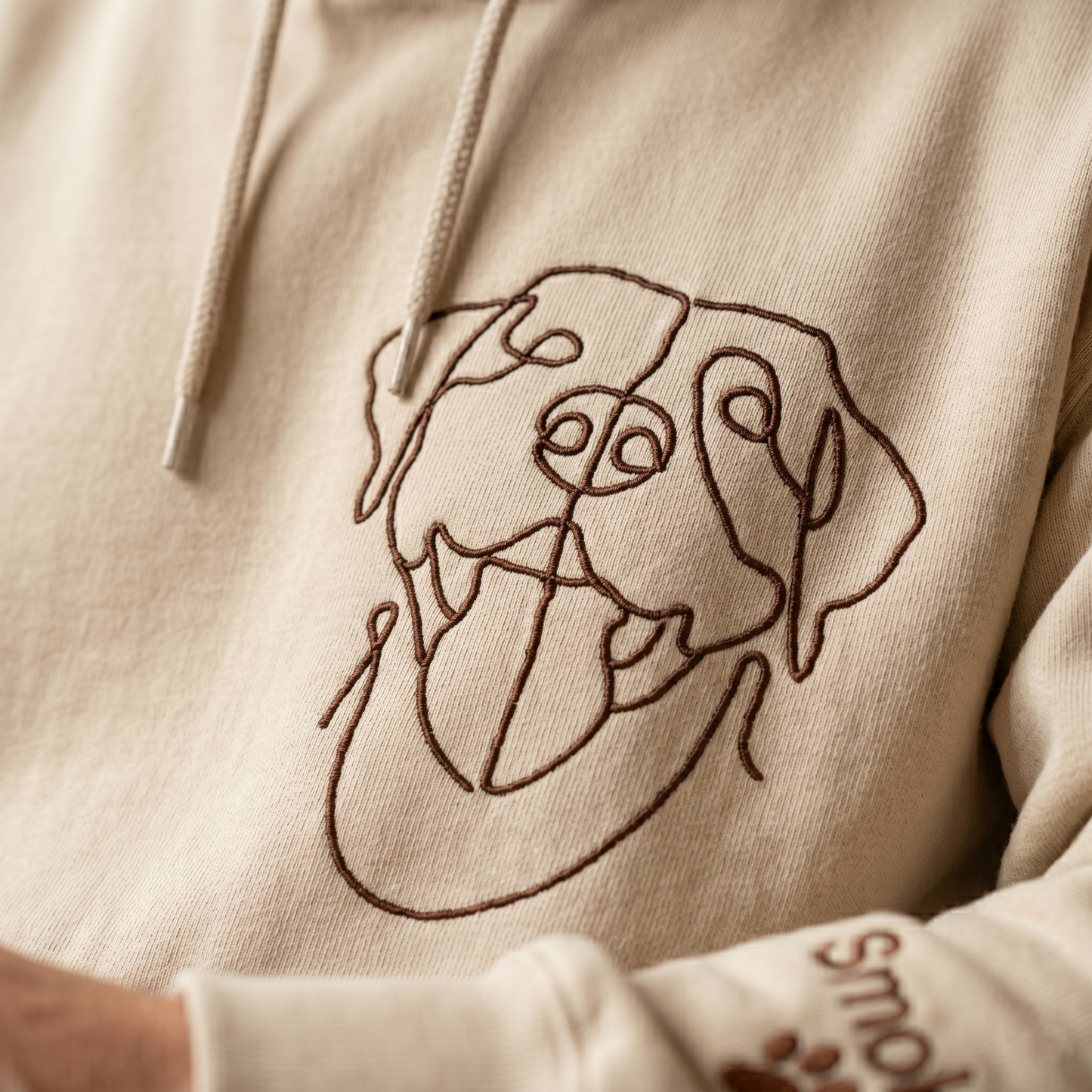 Custom Embroidered Hoodie Pet Line Drawing with Pet Portraits
