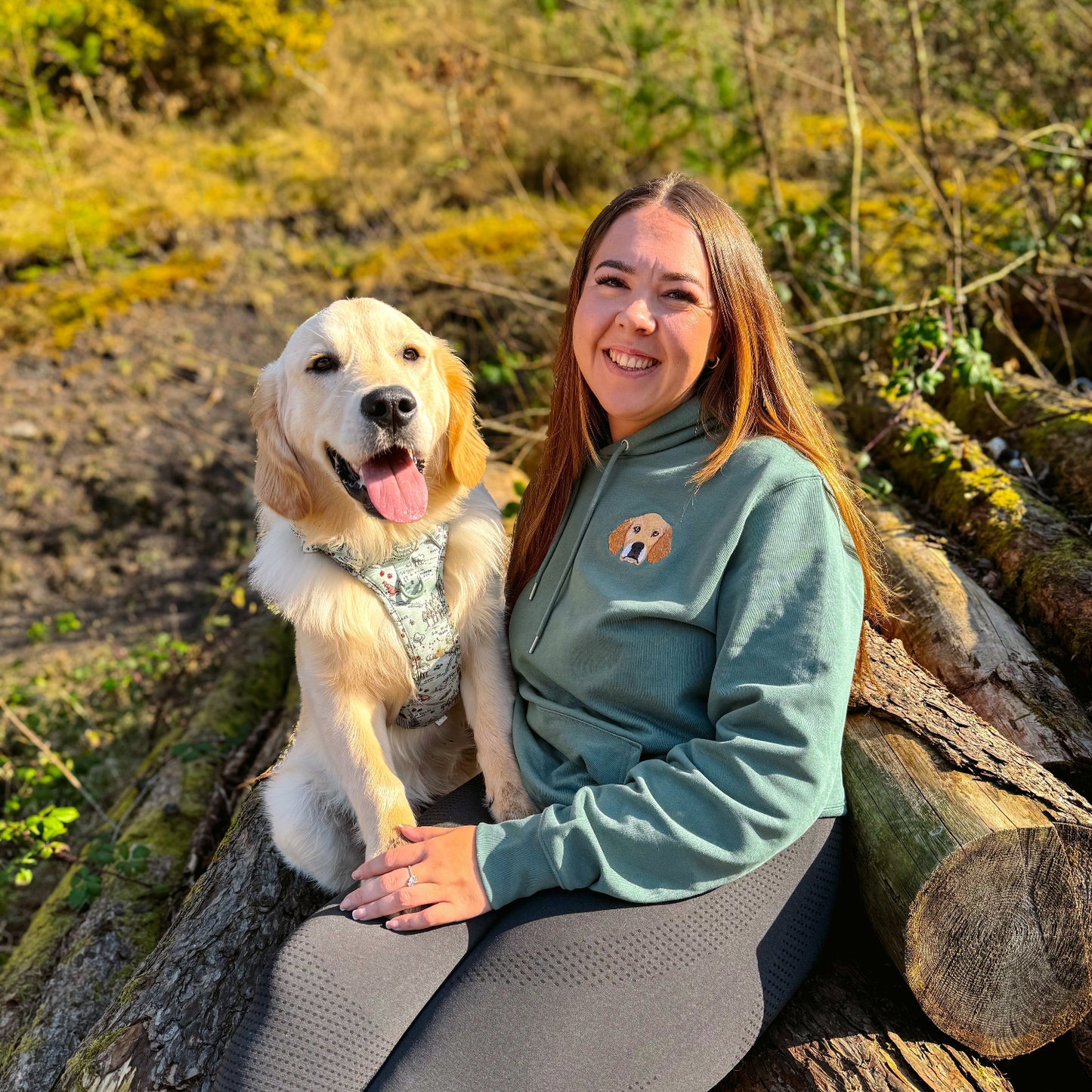Embroidered Pet Portrait Organic Hoodie Sweatshirt