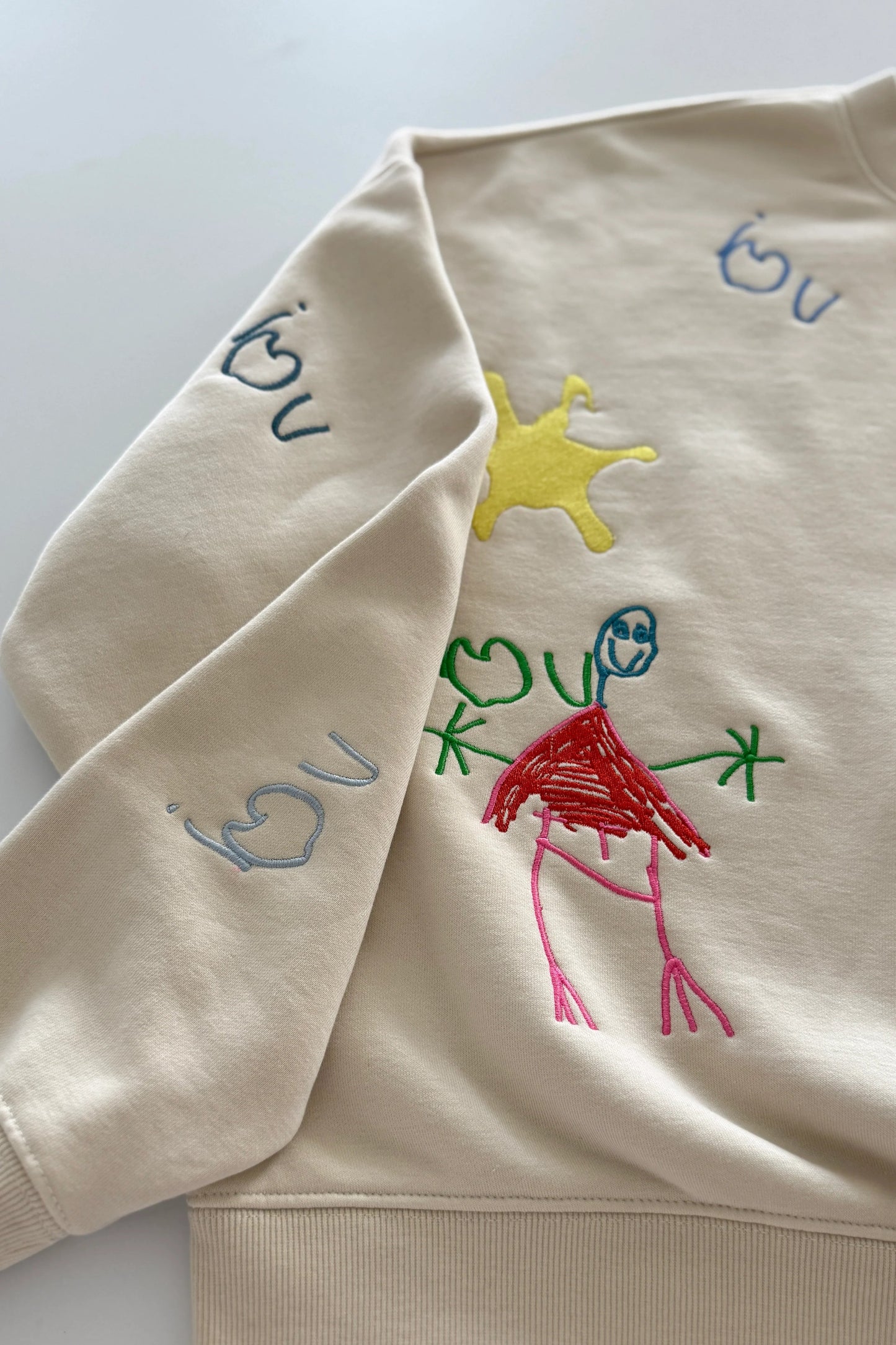 🎨Custom Embroidered Sweatshirt from Kids' Artwork | Personalized Family Keepsake
