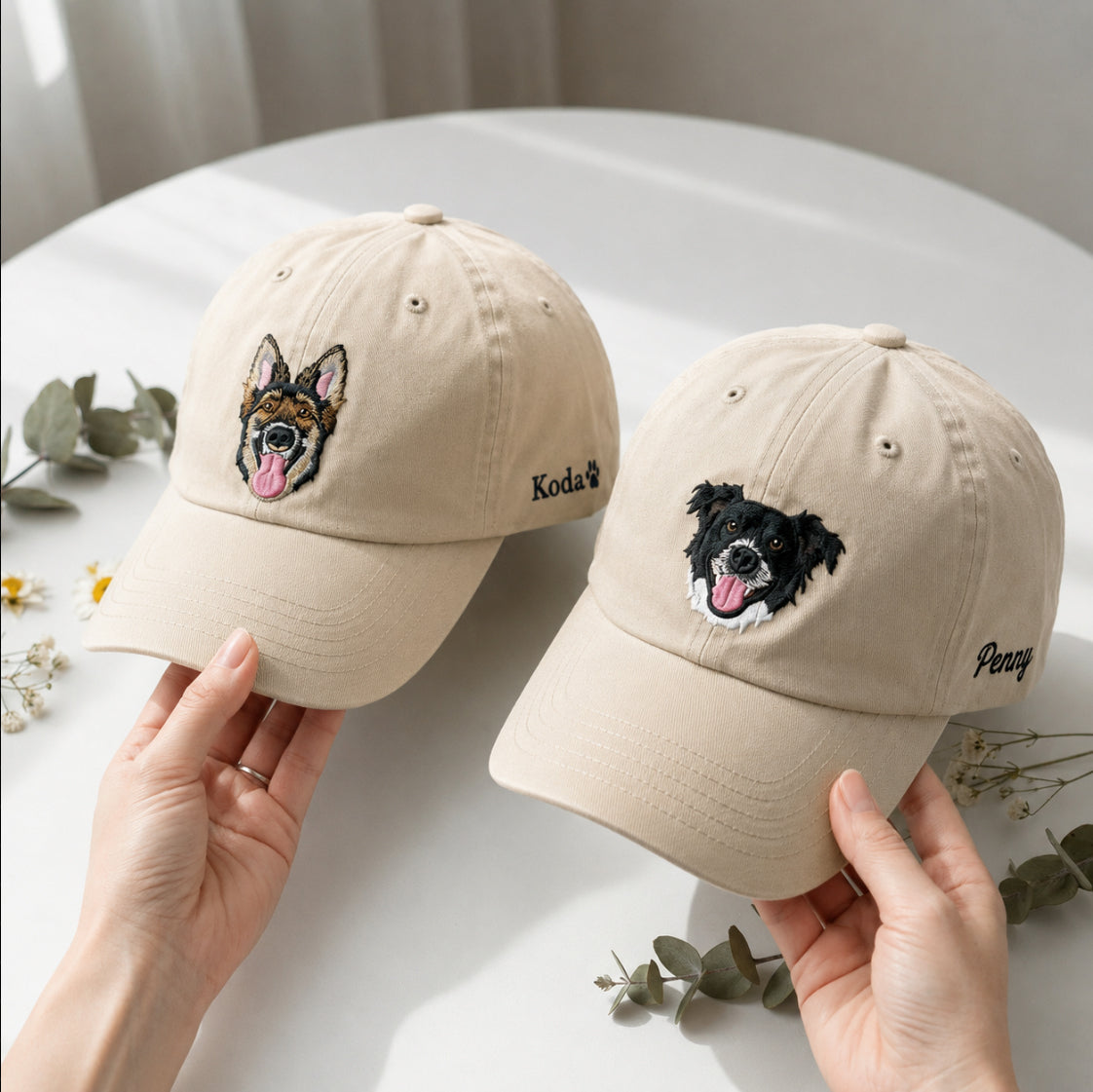 Custom Dog Photo Embroidered Dad Hat with Name, Personalized Dog Face Hat, Dog Mom Gift, Dog Dad Gift