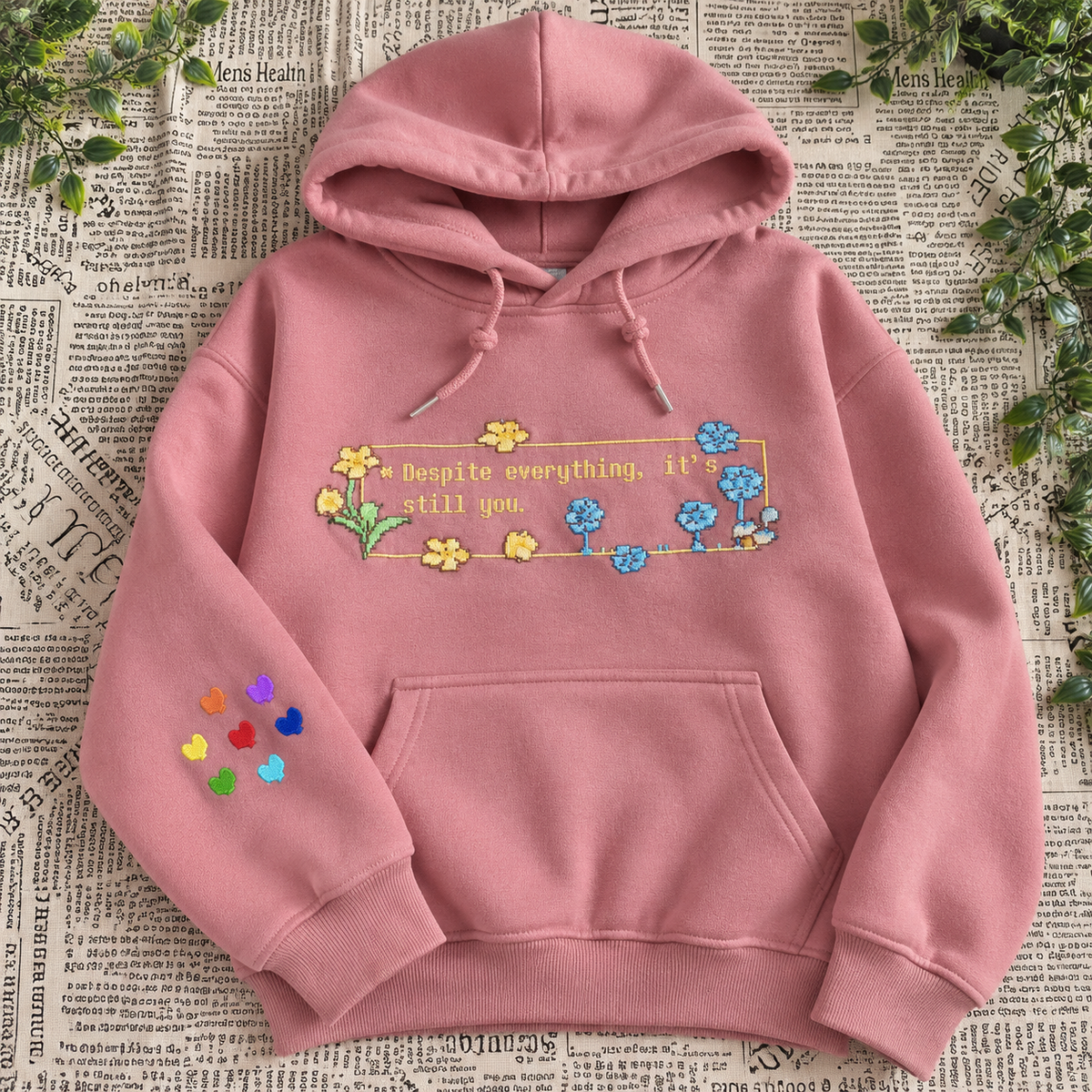 Undertale Inspired Embroidered Sweatshirt and Hoodie, Deltarune Merch, RPG Gaming Sweater, Frisk Inspired Shirt