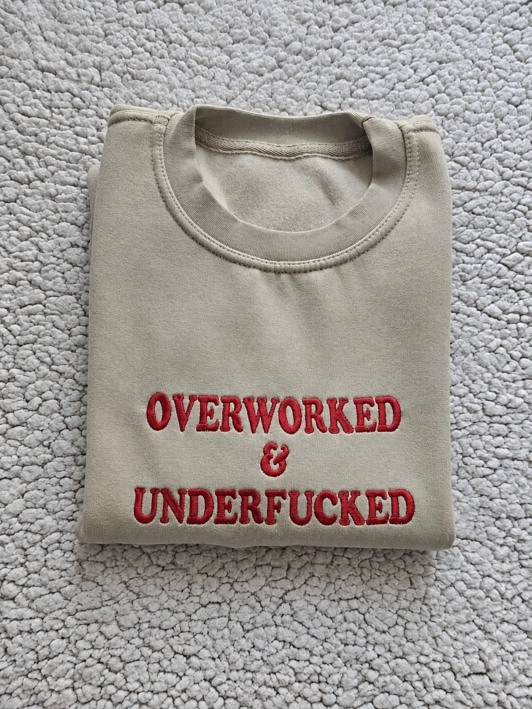 Funny Slogan Red Overworked & UnderFuker TShirt, Sweatshirt, Hoodie, Unisex Streetwear