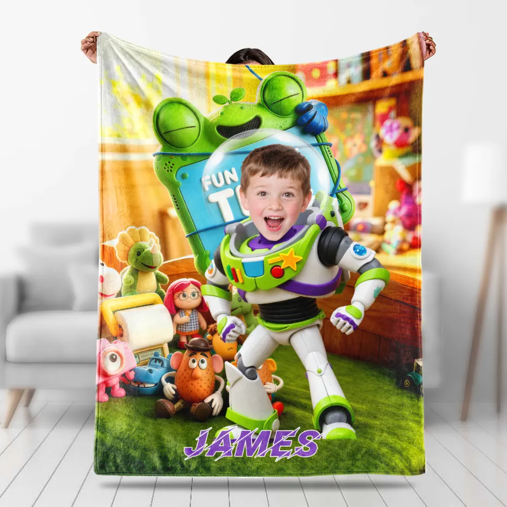 Personalized AI Cartoon Beach Towel | Custom Photo, Name & Sports Theme Gift