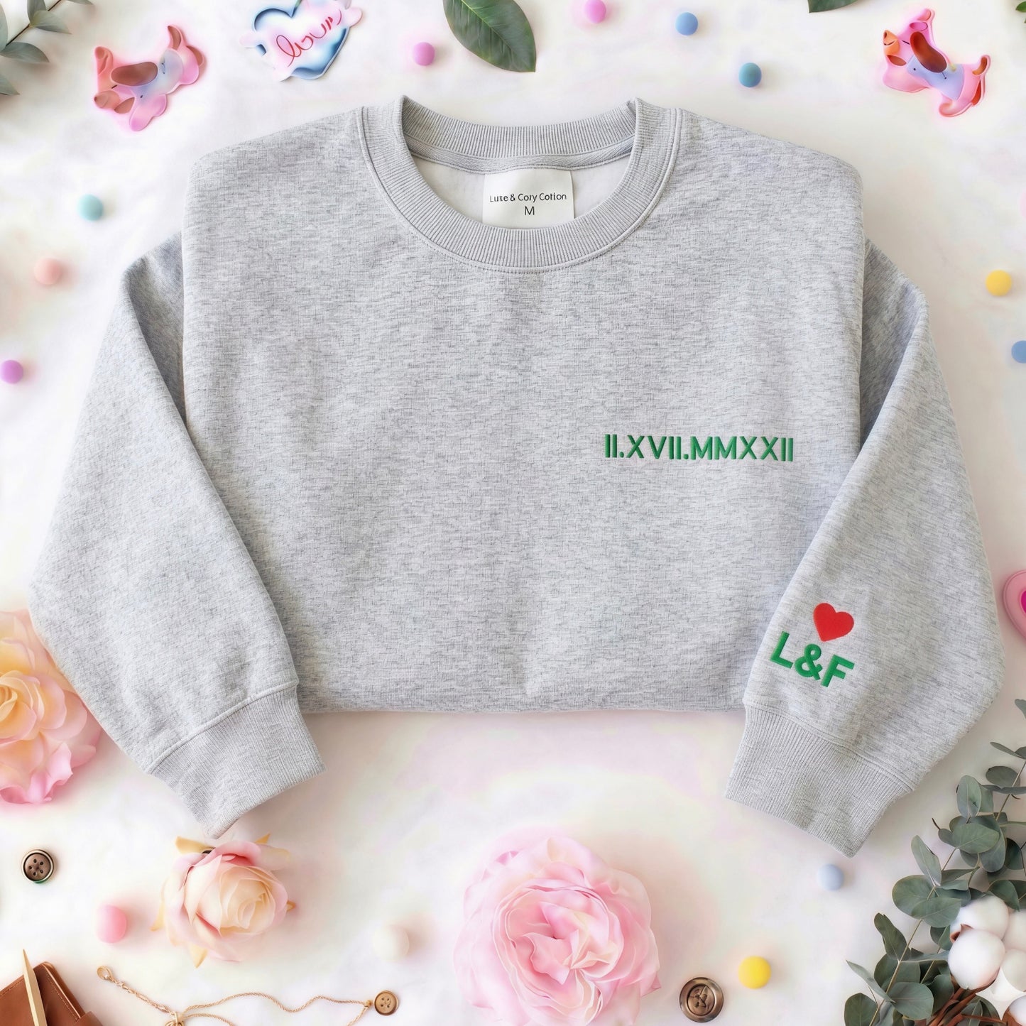 Custom Roman Numeral Date Couple's Hooide💕Sweatshirt