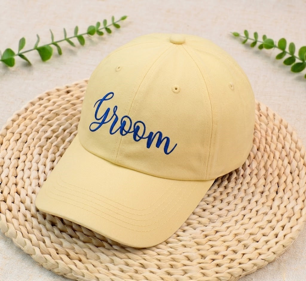 Personalized Anniversary Hat for Wedding, Embroidered Gift for Bridesmaid Groomsman