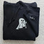 Ghost Middle Finger Embroidered Hoodies, Funny Matching Sweatshirt, Cute Embroidered Ghost Design, Halloween Shirt for Lovers