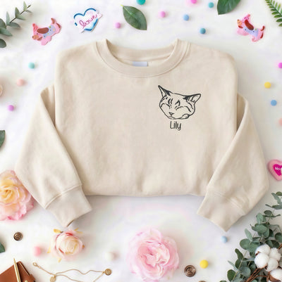 Cat Lover Multi-pack: Embroidered Crewneck Sweatshirts & Hoodies