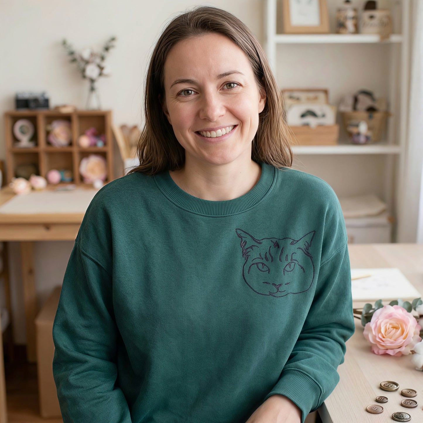 Cat Lover Multi-pack: Embroidered Crewneck Sweatshirts & Hoodies
