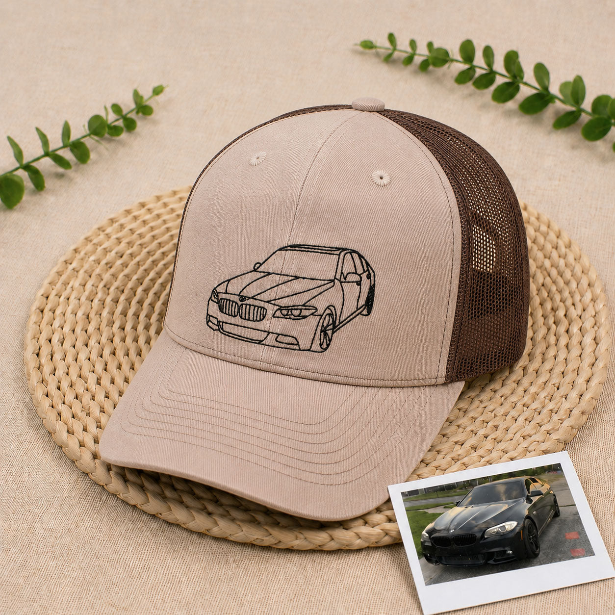 Personalized Custom Car Photo Embroidered Baseball Cap – Vehicle Portrait Dad Hat, Adjustable Gift for Car Lovers