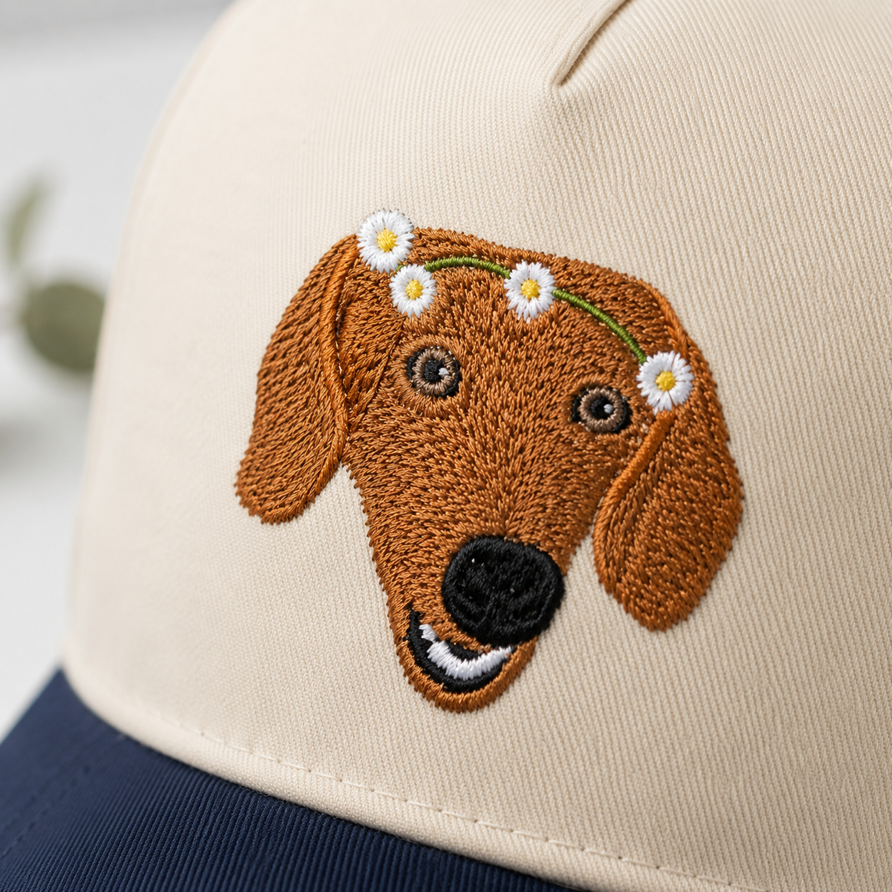 Custom Pet Photo Snapback Hats - Embroidered Dog, Cat or any Pet Portrait Caps