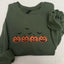 Pumpkin Embroidered Sweatshirt/Hoodie/Tshirt– Cute Halloween Crewneck For Spooky Season